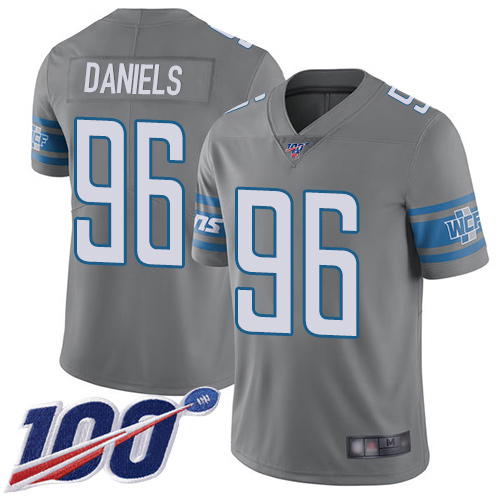 Detroit Lions Limited Steel Men Mike Daniels Jersey NFL Football #96 100th Season Rush Vapor Untouchable